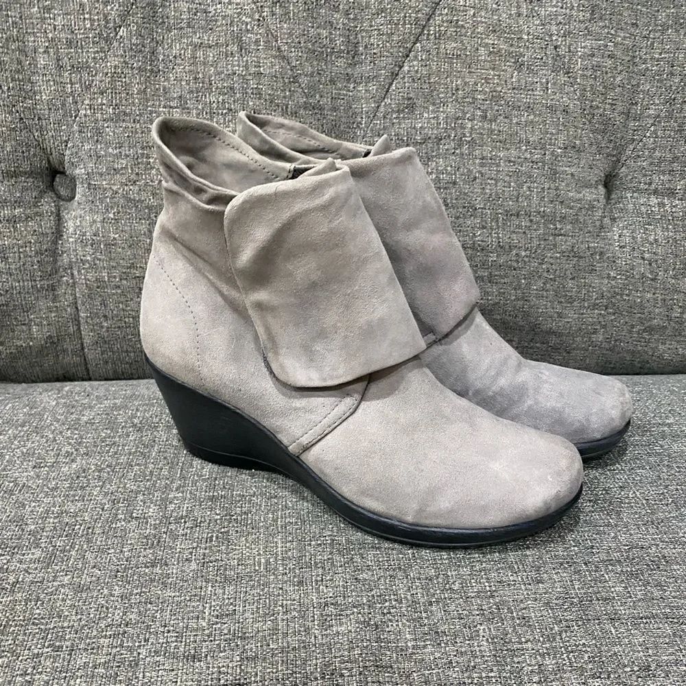 Dansko Romy Gray Ankle Wedge Boots Women Size Eu 38